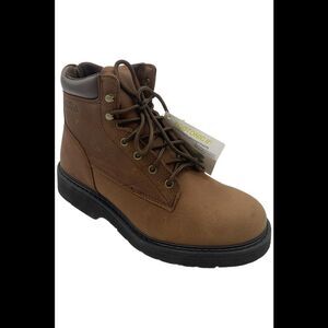 Work America Men's 6" Brawny Lace-Up Leather Work Boot Brown - Extra Wide